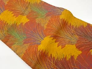 荒波に草模様織出し名古屋帯